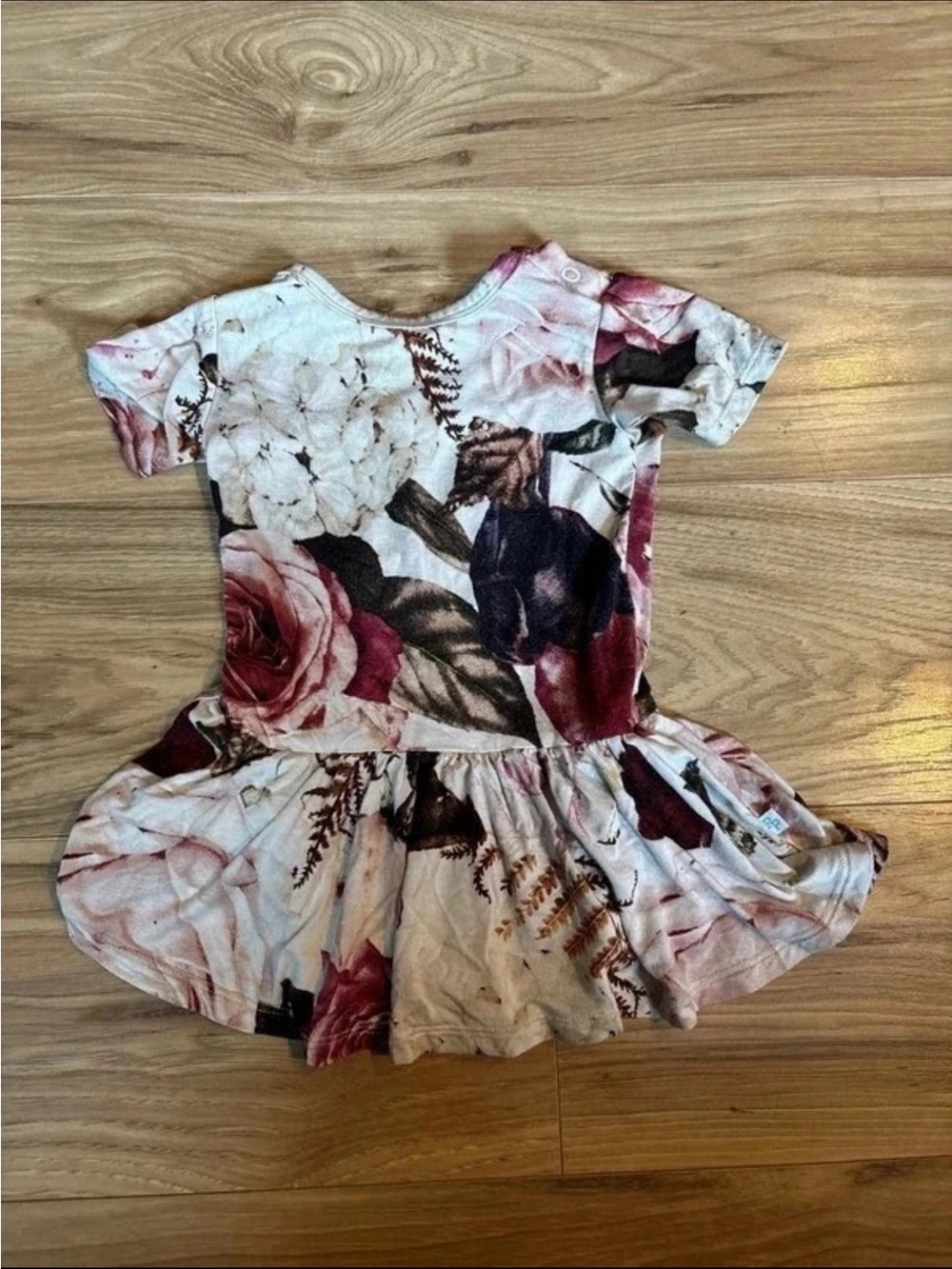Posh Peanut Floral Knit Twirl Dress - Pink, Cream & Brown